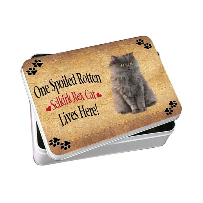 Selkirk Rex Spoiled Rotten Cat Photo Storage Tin