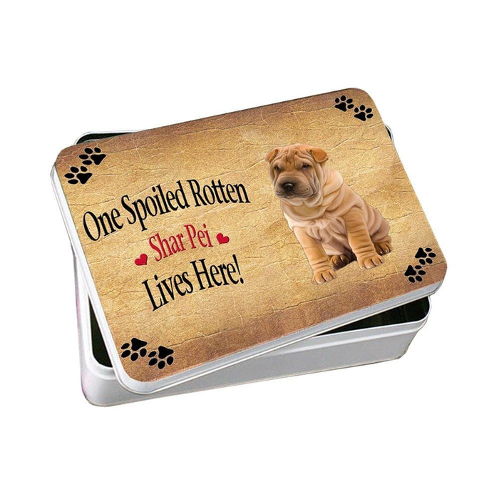 Shar Pei Spoiled Rotten Dog Photo Storage Tin