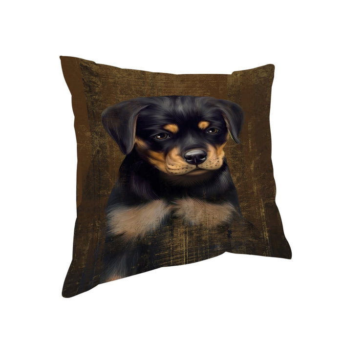 Rustic Rottweiler Dog Pillow PIL49100