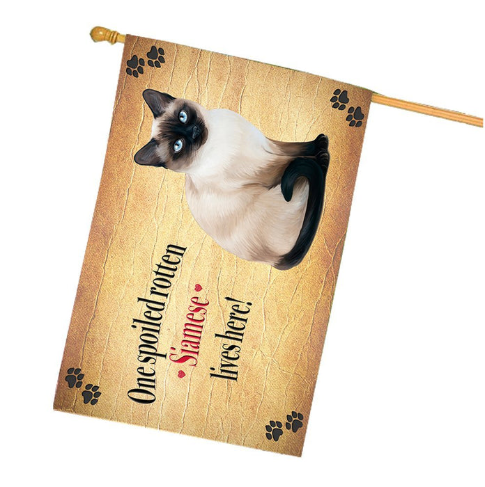Siamese Spoiled Rotten Cat House Flag