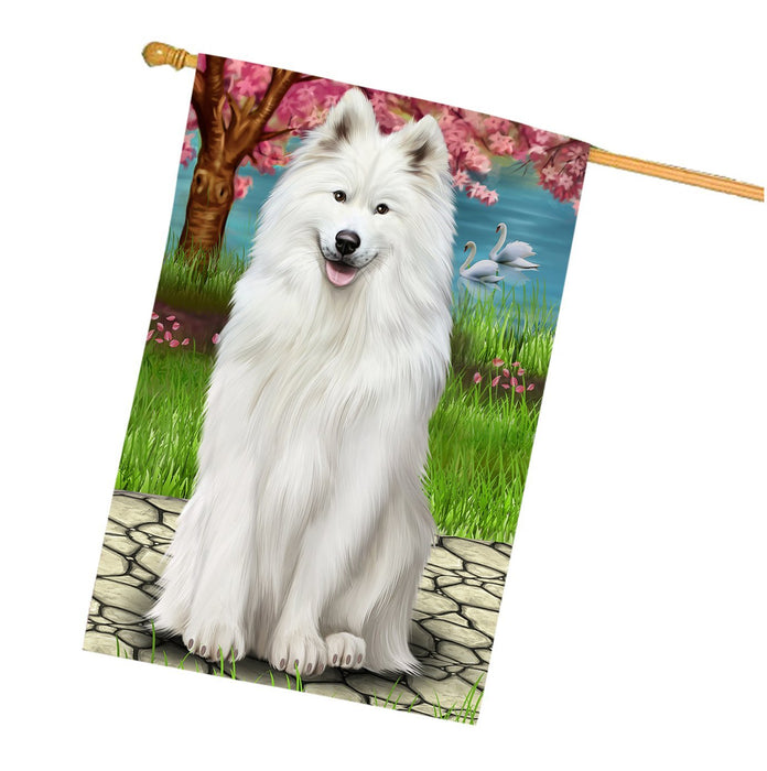 Samoyed Dog House Flag FLG48540