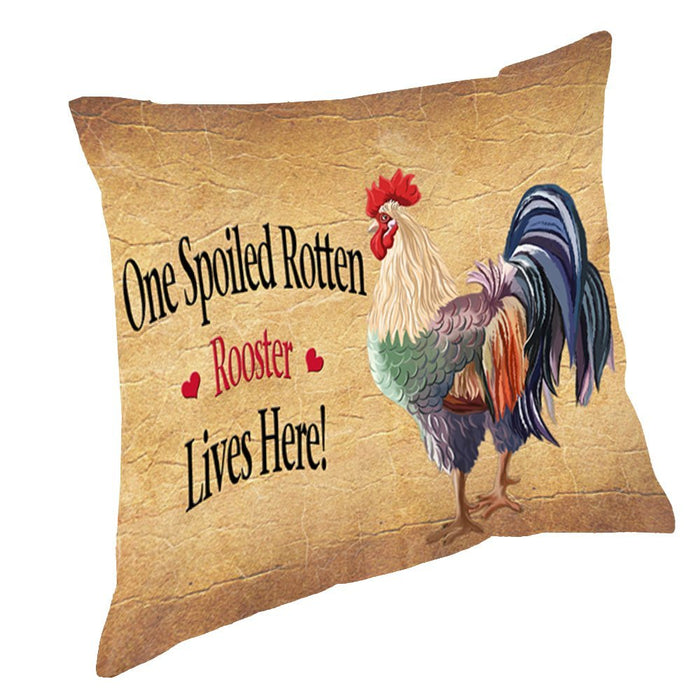 Spoiled Rotten Rooster Throw Pillow