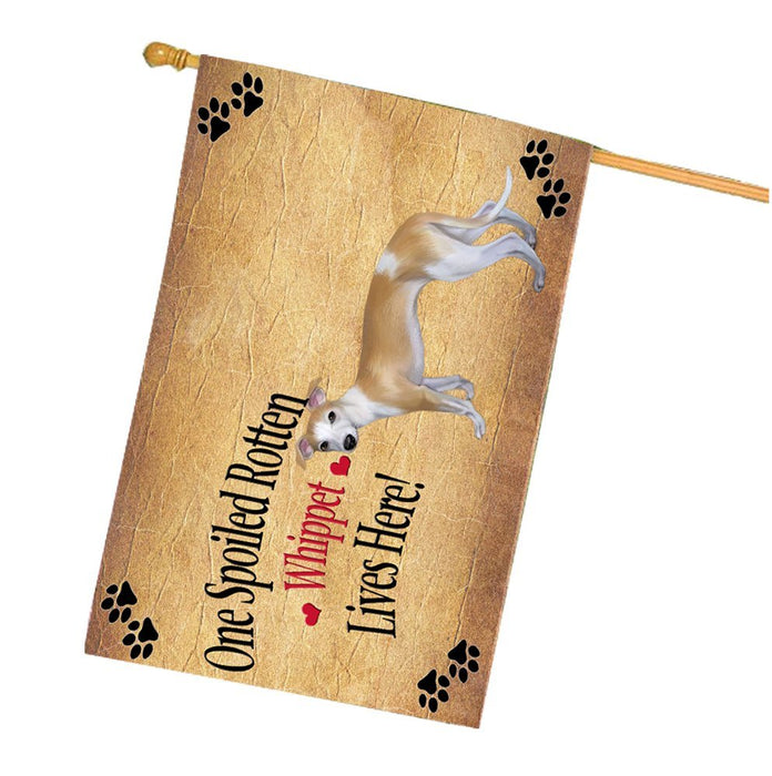 Spoiled Rotten Whippet Puppy Dog House Flag