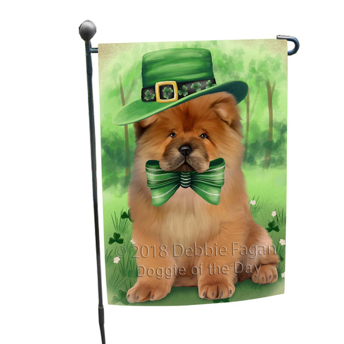 St. Patricks Day Irish Portrait Chow Chow Dog Garden Flag GFLG48693