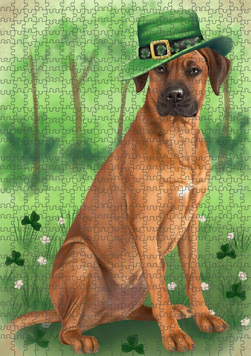 St. Patricks Day Irish Portrait Rhodesian Ridgeback Dog Puzzle with Photo Tin PUZL51807