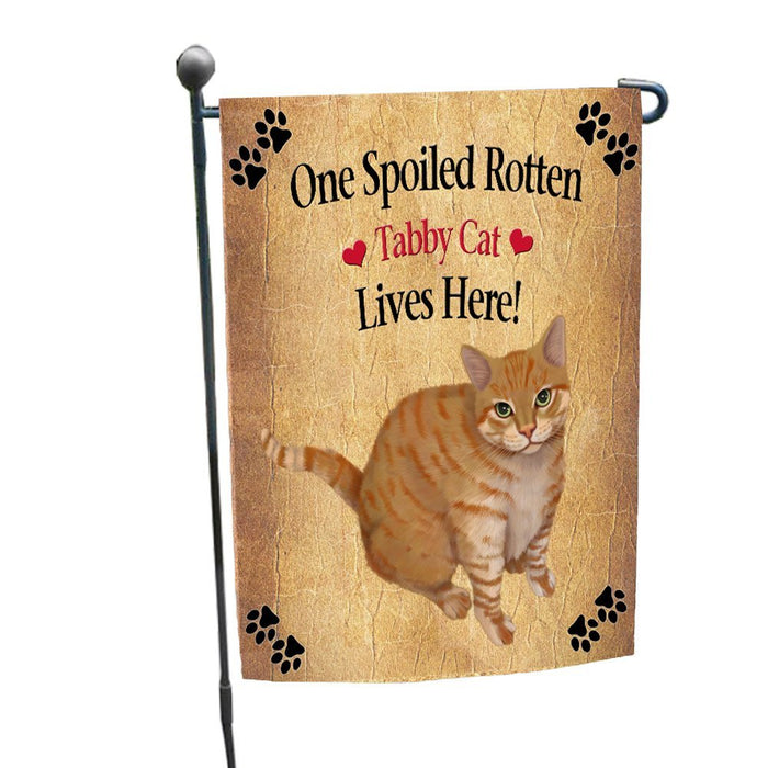 Spoiled Rotten Tabby Cat Garden Flag