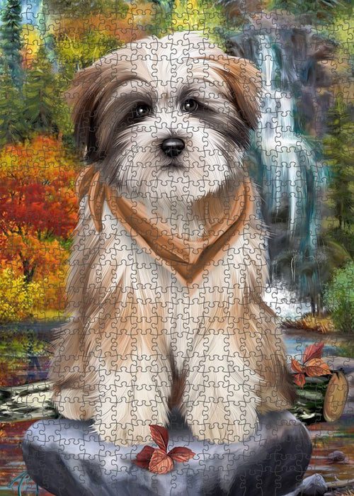 Scenic Waterfall Tibetan Terrier Dog Puzzle with Photo Tin PUZL52461