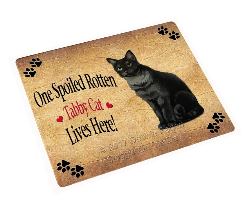 Spoiled Rotten Tabby Cat Tempered Cutting Board