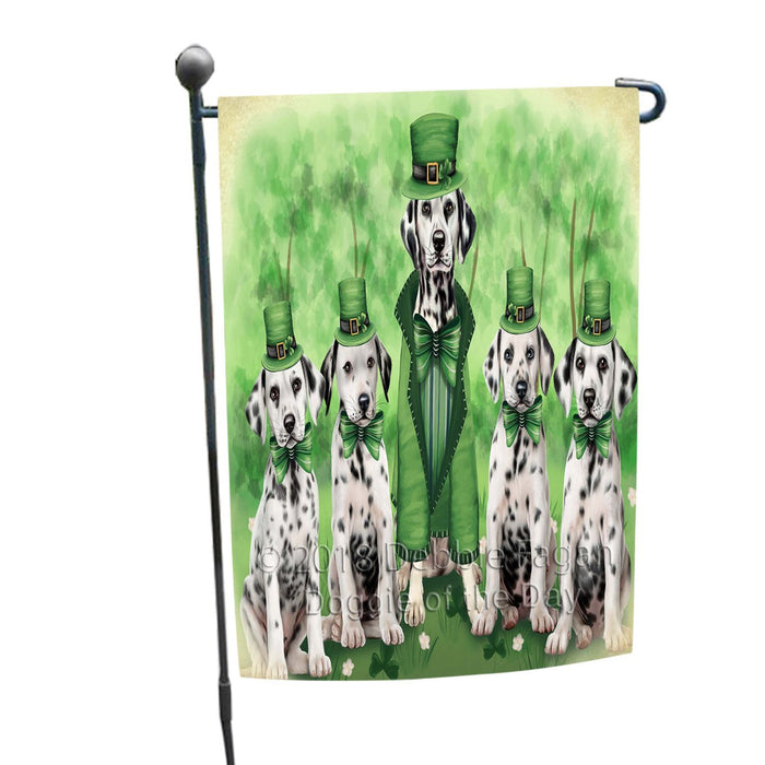 St. Patricks Day Irish Family Portrait Dalmatians Dog Garden Flag GFLG48702