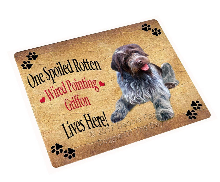 Spoiled Rotten Wirehaired Pointing Griffon Dog Art Portrait Print Woven Throw Sherpa Plush Fleece Blanket
