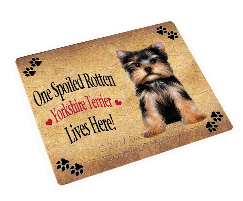 Spoiled Rotten Yorkshire Terrier Dog Tempered Cutting Board