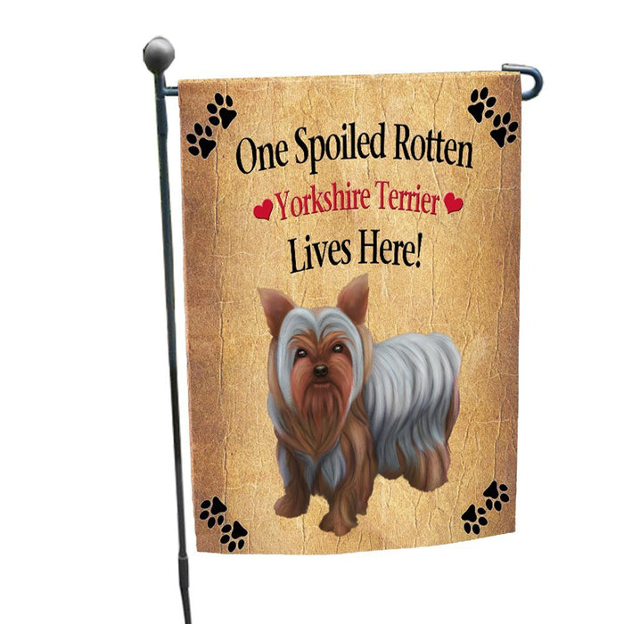 Spoiled Rotten Yorkshire Terrier Dog Garden Flag