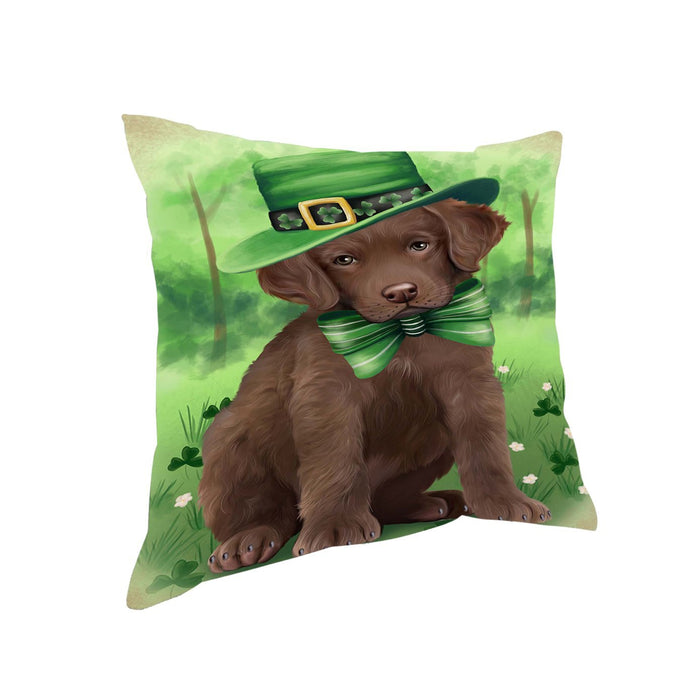 St. Patricks Day Irish Portrait Chesapeake Bay Retriever Dog Pillow PIL50940