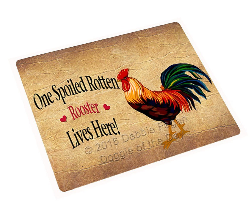 Spoiled Rotten Rooster Tempered Cutting Board