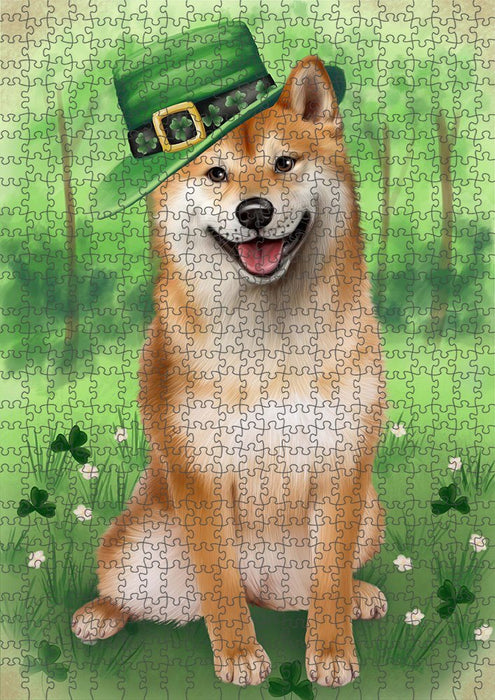 St. Patricks Day Irish Portrait Shiba Inu Dog Puzzle with Photo Tin PUZL51900