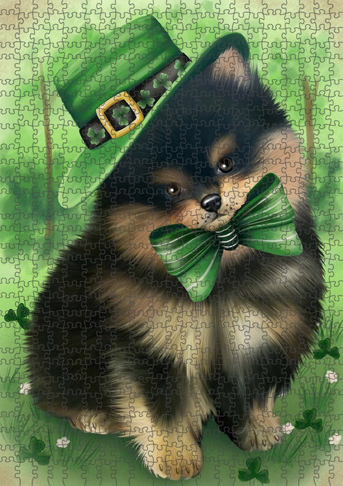 St. Patricks Day Irish Portrait Pomeranian Dog Puzzle with Photo Tin PUZL51762