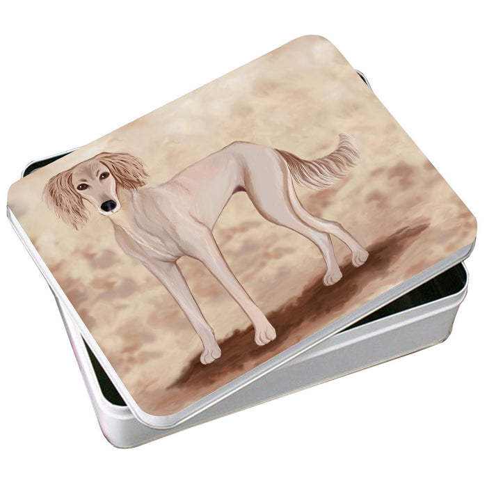 Saluki Puppy Dog Photo Storage Tin