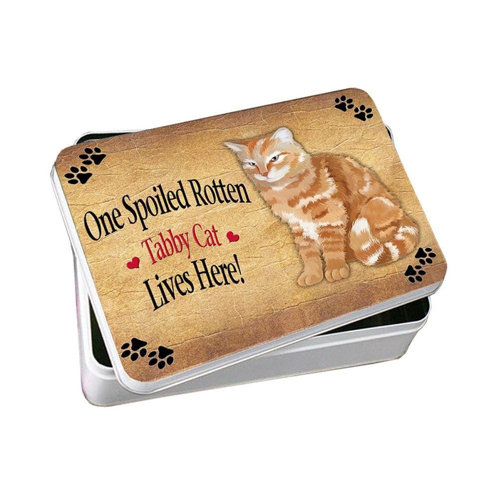 Tabby Spoiled Rotten Cat Photo Storage Tin