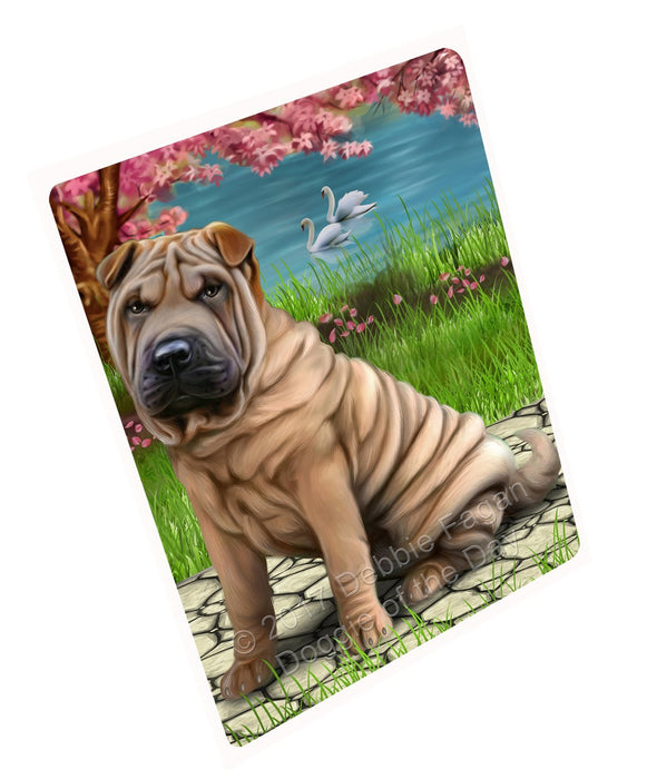 Shar-Pei Dog Tempered Cutting Board