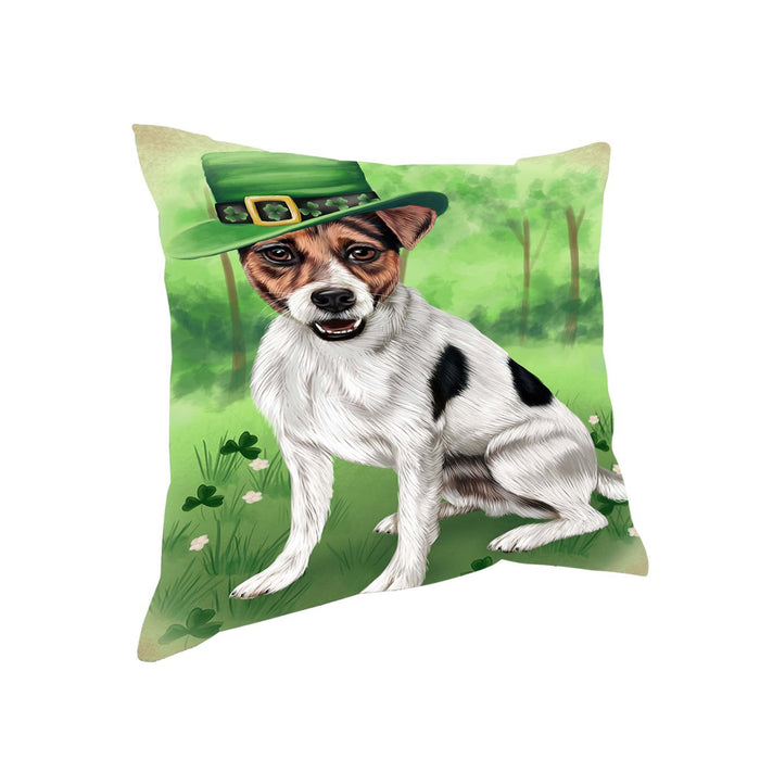 St. Patricks Day Irish Portrait Jack Russell Terrier Dog Pillow PIL51136