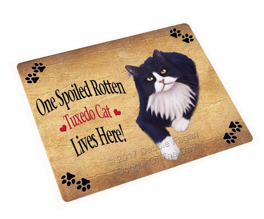 Spoiled Rotten Tuxedo Black And White Cat Large Refrigerator / Dishwasher Magnet