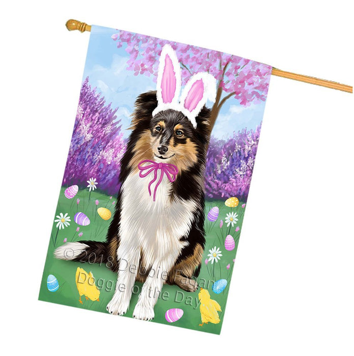 Shetland Sheepdog Easter Holiday House Flag FLG49360