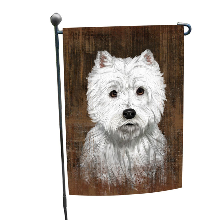 Rustic West Highland White Terrier Dog Garden Flag GFLG48160