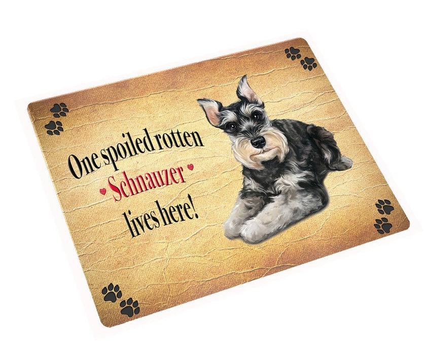 Schnauzer Spoiled Rotten Dog Tempered Cutting Board