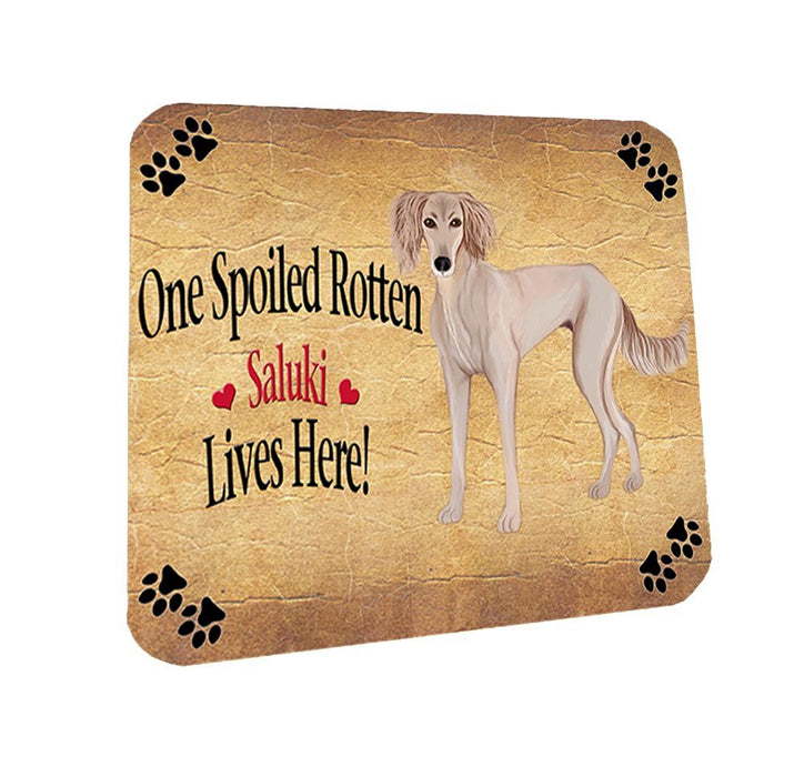 Saluki Puppy Spoiled Rotten Dog Coasters Set of 4