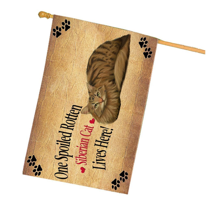 Spoiled Rotten Siberian Cat House Flag