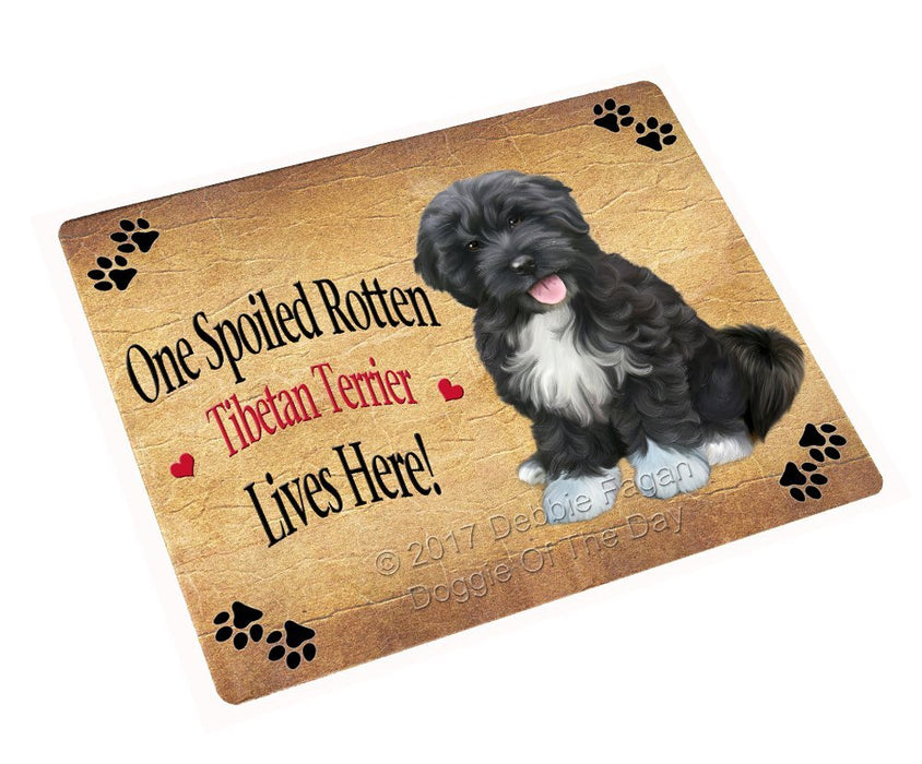Spoiled Rotten Tibetan Terrier Dog Tempered Cutting Board
