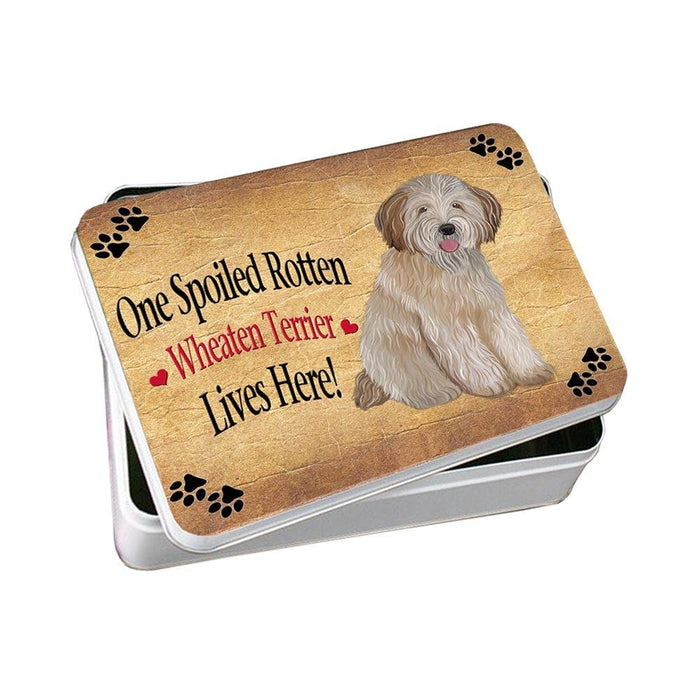 Wheaten Terrier Spoiled Rotten Dog Photo Storage Tin