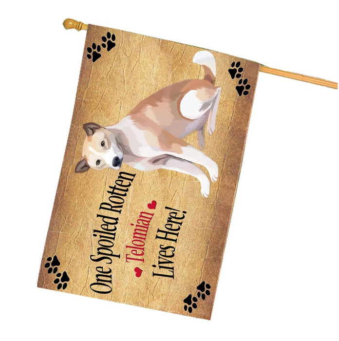 Spoiled Rotten Telomian Puppy Dog House Flag