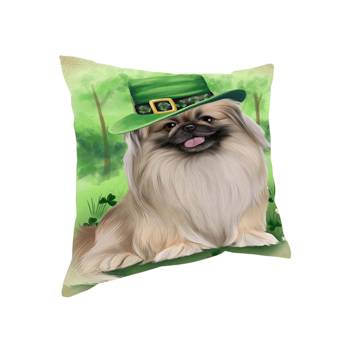 St. Patricks Day Irish Portrait Pekingese Dog Pillow PIL51224