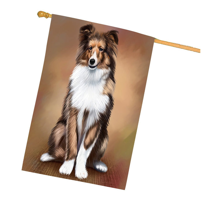 Shetland Sheeps Puppy Dog House Flag