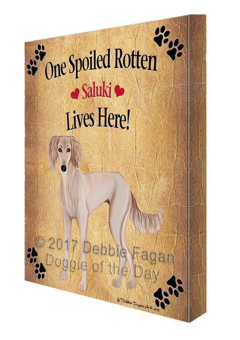 Saluki Puppy Spoiled Rotten Dog Canvas Wall Art D592