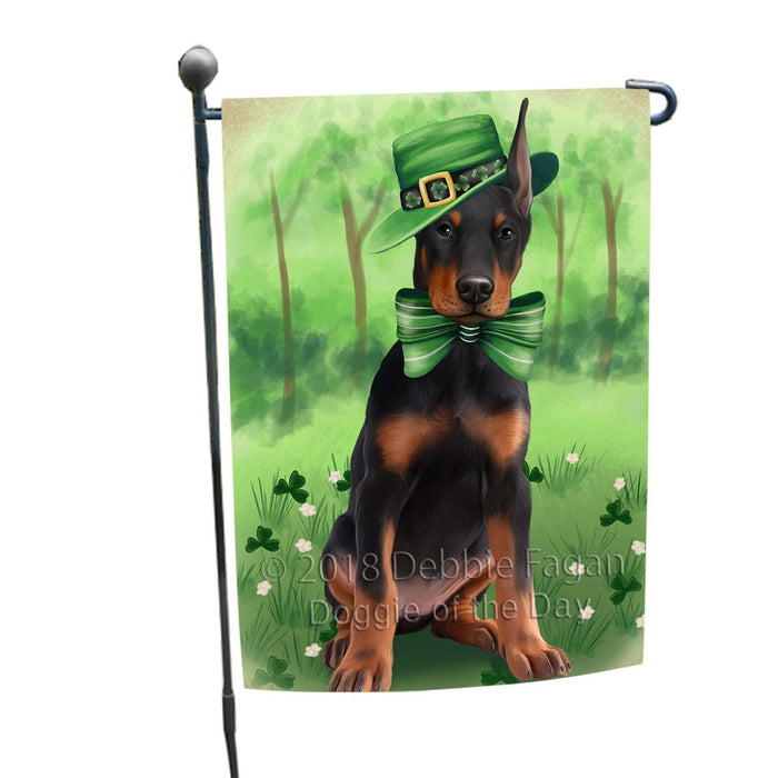 St. Patricks Day Irish Portrait Doberman Pinscher Dog Garden Flag GFLG48706