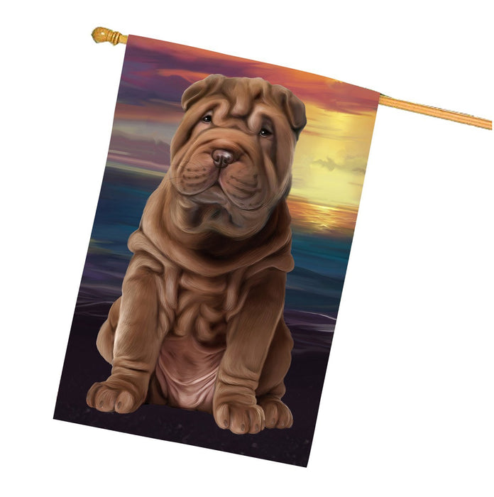Shar-Pei Dog House Flag
