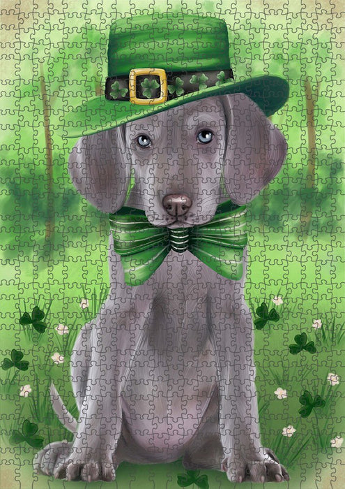 St. Patricks Day Irish Portrait Weimaraner Dog Puzzle with Photo Tin PUZL51987