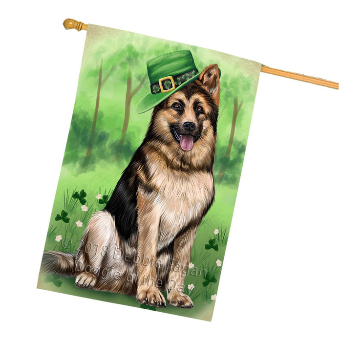 St. Patricks Day Irish Portrait German Shepherd Dog House Flag FLG48768