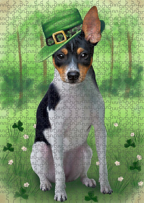St. Patricks Day Irish Portrait Rat Terrier Dog Puzzle  PUZL51795
