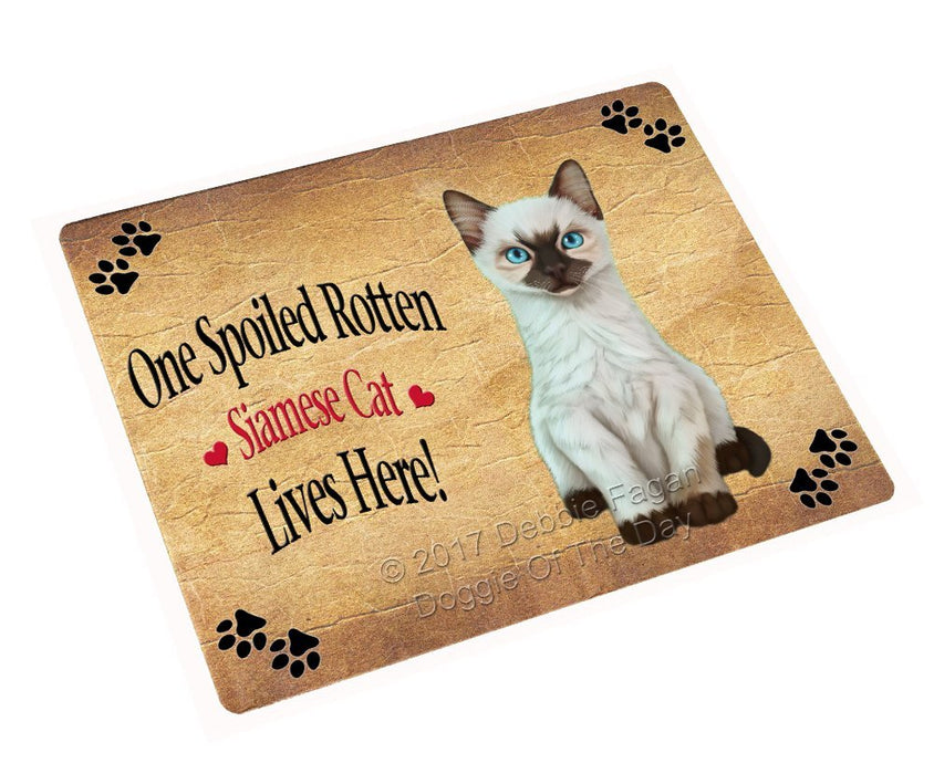 Spoiled Rotten Siamese Kitten Cat Tempered Cutting Board