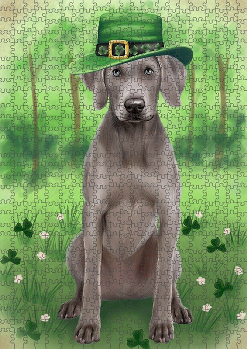 St. Patricks Day Irish Portrait Weimaraner Dog Puzzle with Photo Tin PUZL51981