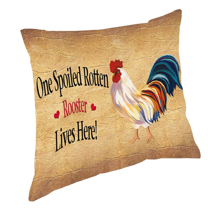 Spoiled Rotten Rooster Throw Pillow