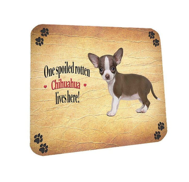 Spoiled Rotten Chihuahua Dog Coasters Set of 4