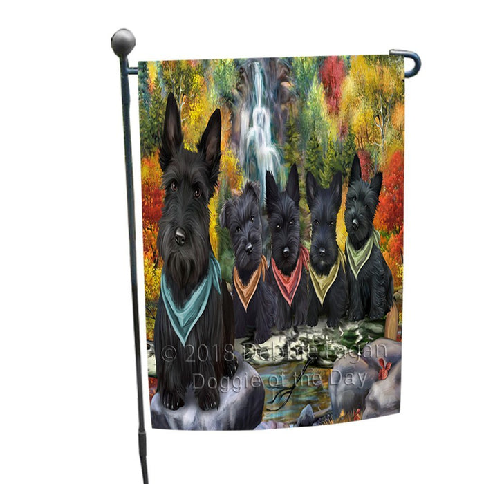 Scenic Waterfall Scottish Terriers Dog Garden Flag GFLG49329