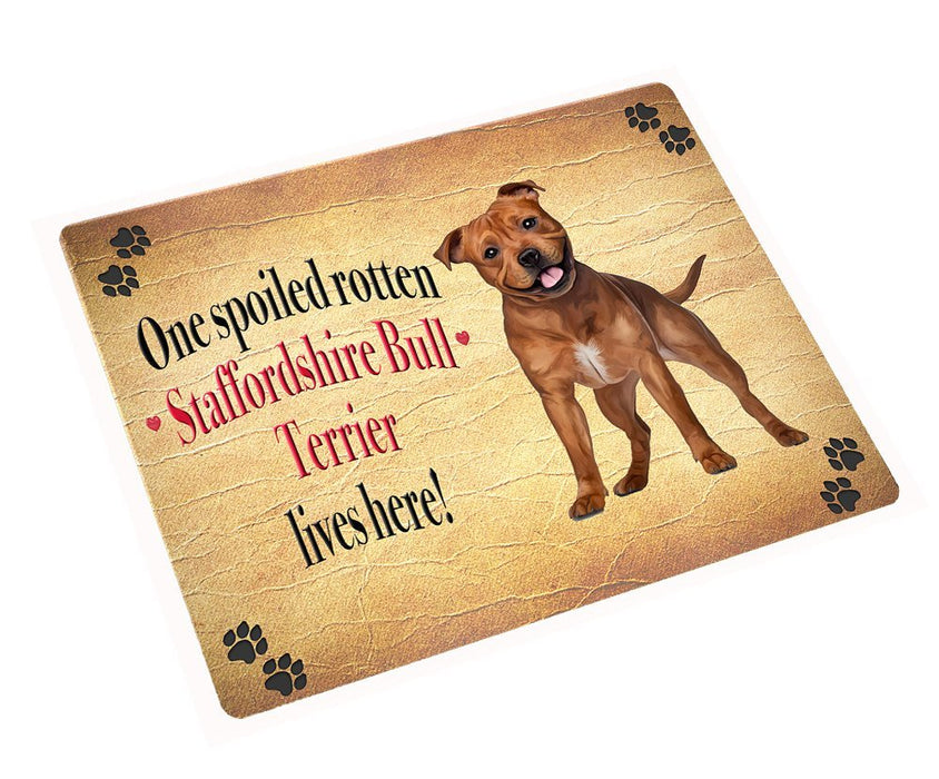 Staffordshire Bull Terrier Spoiled Rotten Dog Tempered Cutting Board