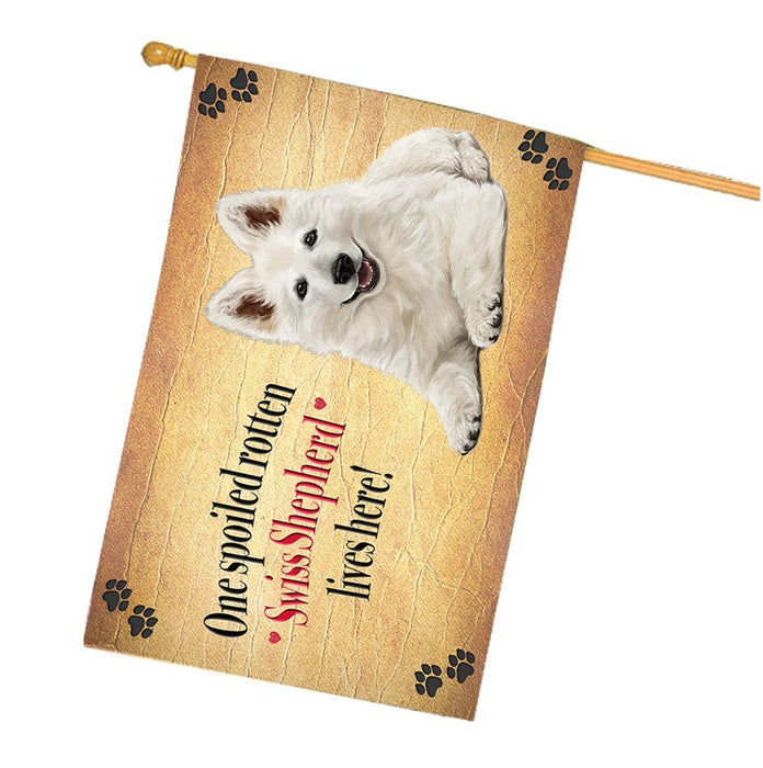 Swiss Shepherd Spoiled Rotten Dog House Flag