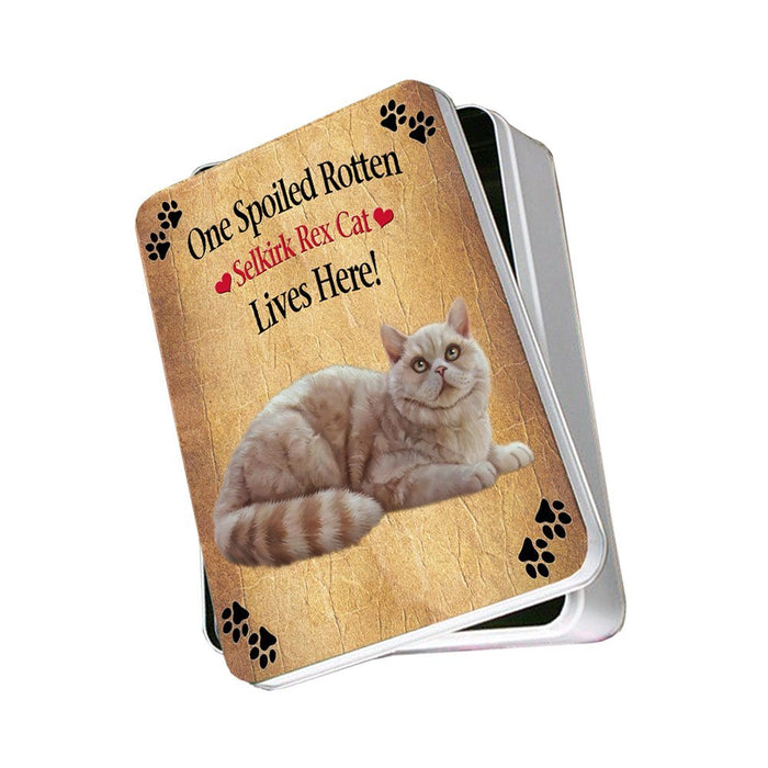 Selkirk Rex Spoiled Rotten Cat Photo Storage Tin