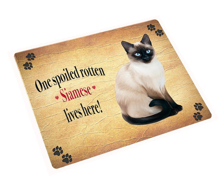 Siamese Spoiled Rotten Cat Art Portrait Print Woven Throw Sherpa Plush Fleece Blanket